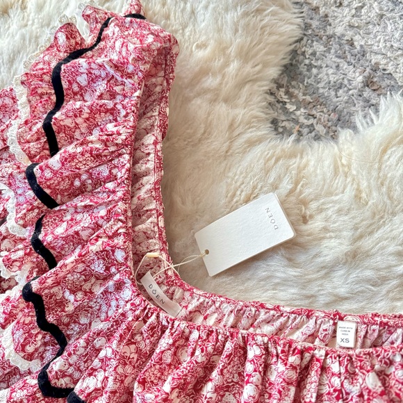 💋SOLD💋✨🍒DÔEN ‘Chaleur’ Nightgown Rouge Pomme Et Poire XS✨ - Picture 6 of 15